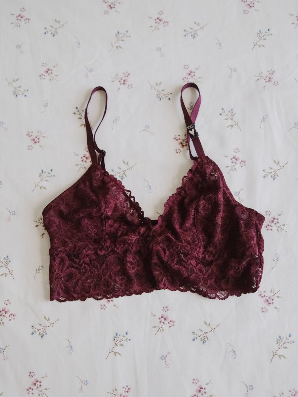 Victoria Secret Burgundy Lace Bralette XXS